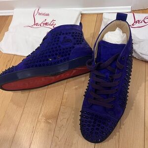 Christian Louboutin Men's Purple Studded Sneakers